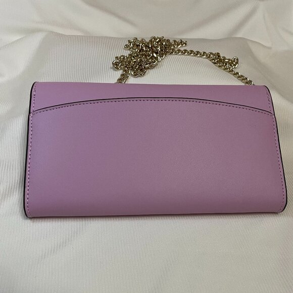 Kate Spade Gemma-Smooth Leather wallet on chain/crossbody in Lavender - Picture 3 of 15